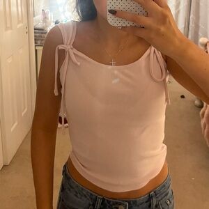 Pink Sleeveless bow tie Top